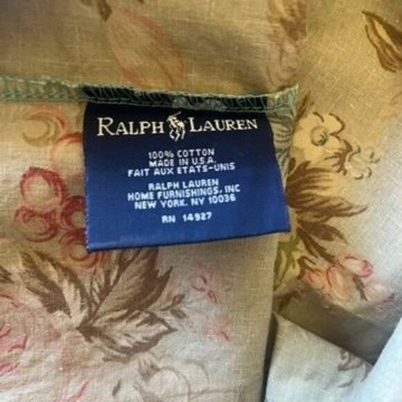 Vtg Ralph Lauren Charlotte Floral Standard Pillowcases Pair Roses Cottage Core - Picture 3 of 4